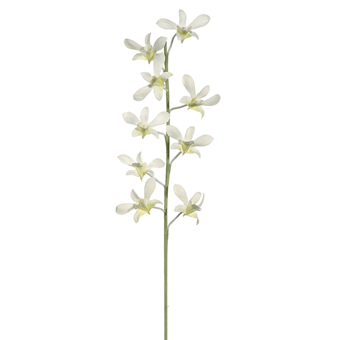 29" Handwrapped Silk Caesar Dendrobium Orchid Flower Spray -White (pack of 12) - JYO974-WH