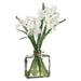 12" Daffodil Silk Flower Arrangement -White (pack of 12) - LFG528-WH