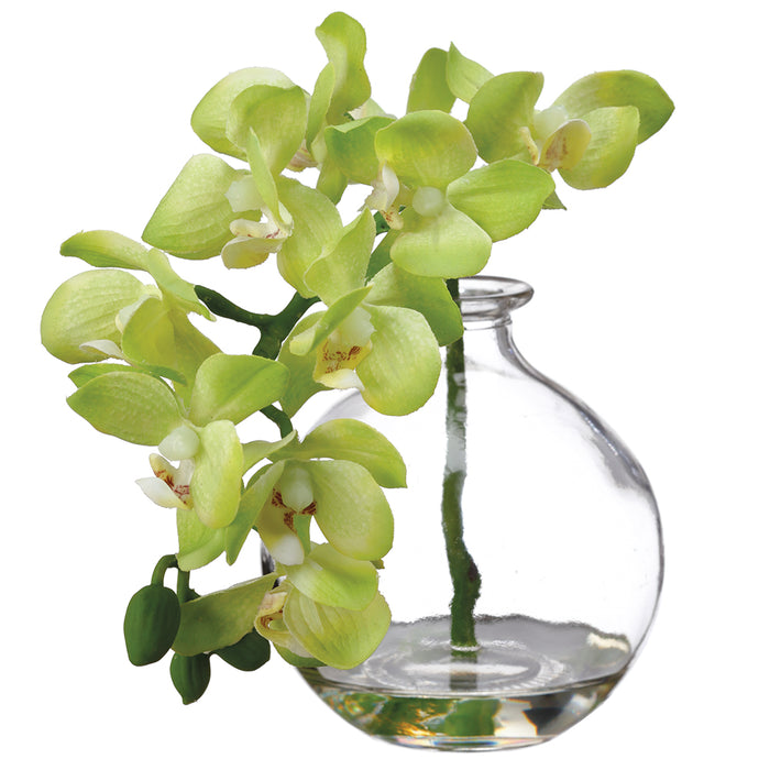 10" Phalaenopsis Orchid Silk Flower Arrangement -Green (pack of 8) - LFO956-GR