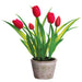 13" Tulip Silk Flower Arrangement -Red (pack of 12) - LFT537-RE