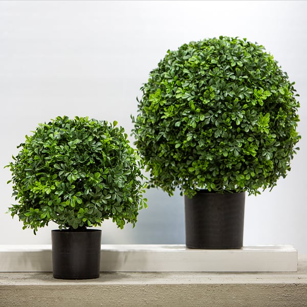 1'4" Boxwood Ball-Shaped Artificial Topiary Tree w/Pot Indoor/Outdoor -Green - LPB323-GR