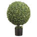 2'8" Boxwood Ball-Shaped Artificial Topiary Tree w/Pot Indoor/Outdoor -Green - LPB348-GR