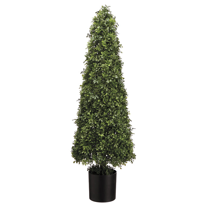 4'1" Boxwood Cone-Shaped Artificial Topiary Tree w/Pot Indoor/Outdoor -Green - LPB359-GR