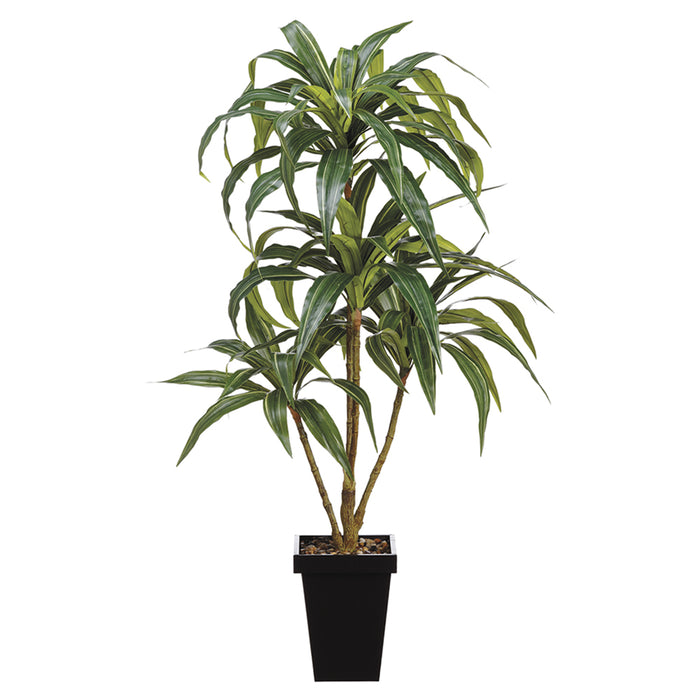 4' Dracaena Silk Tree w/Metal Pot -Green/Gray (pack of 4) - LPD412-GR/GY