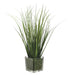 15" Grass Artificial Plant w/Glass Vase -Green (pack of 6) - LQG015-GR