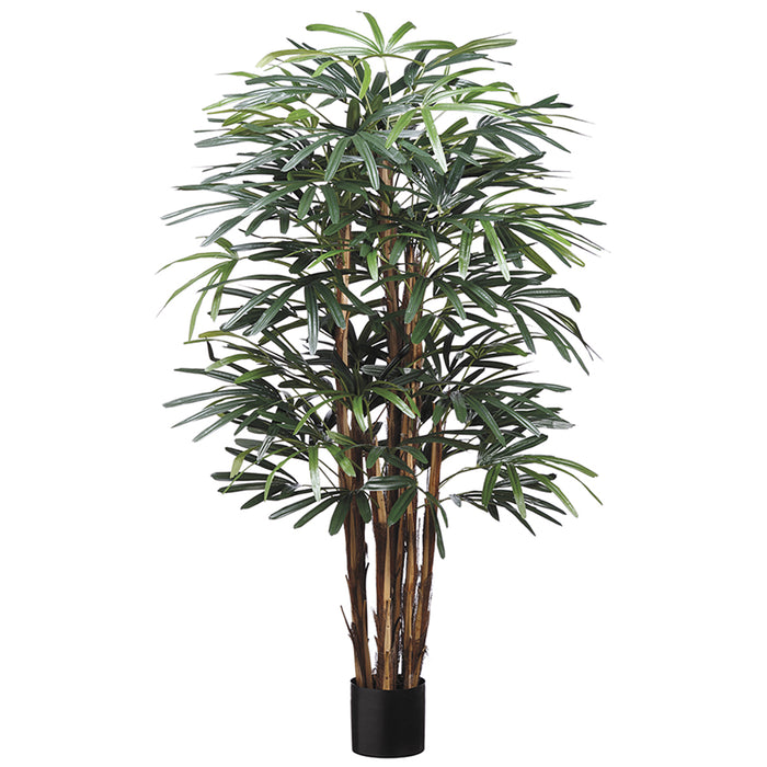 5' Hawaiian Rhapis Silk Palm Tree w/Pot -Green (pack of 2) - LTP360-GR