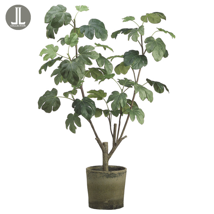 4' Fig Silk Tree w/Clay Pot -Green - LVF148-GR