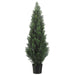4' Cedar Cone-Shaped Artificial Topiary Tree w/Pot Indoor/Outdoor - LZC044-GR