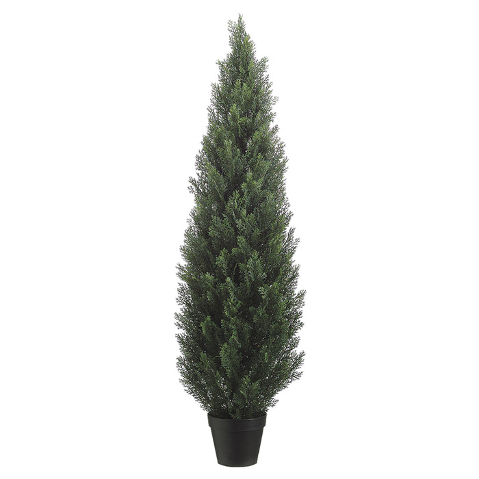 5' Cedar Cone-Shaped Artificial Topiary Tree w/Pot Indoor/Outdoor - LZC045-GR