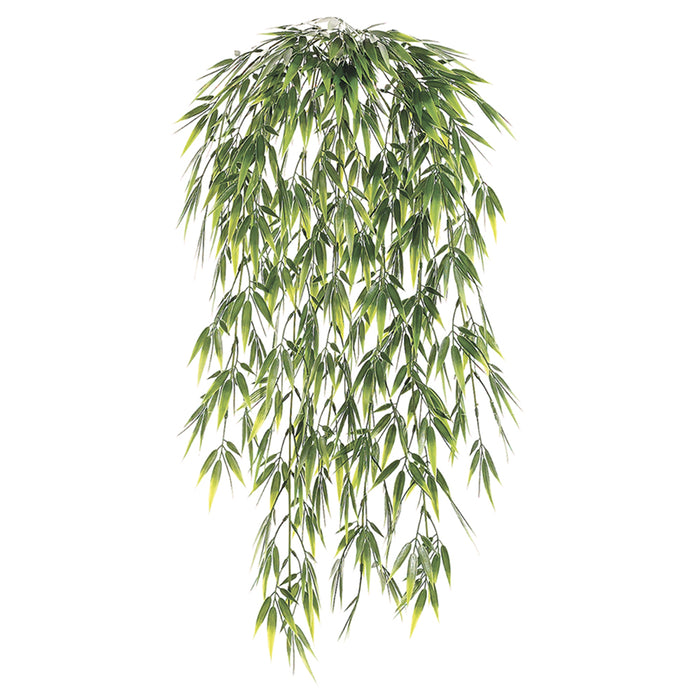 32.5" Bamboo Leaf Artificial Hanging Plant -Green (pack of 12) - PBG658-GR
