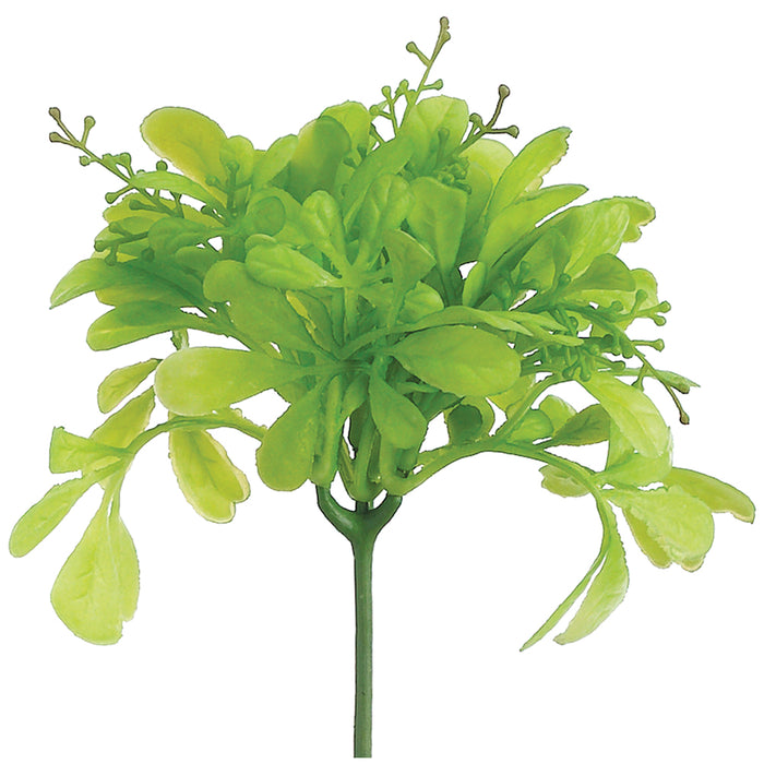 8" PE Artificial Odorata Leaf Stem Pick -Green (pack of 12) - PKT572-GR