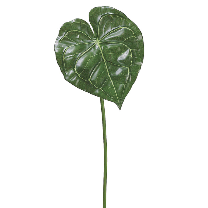 26.5" Silk Exotic Anthurium Leaf Stem -Green/Variegated (pack of 12) - PSA181-GR/VG