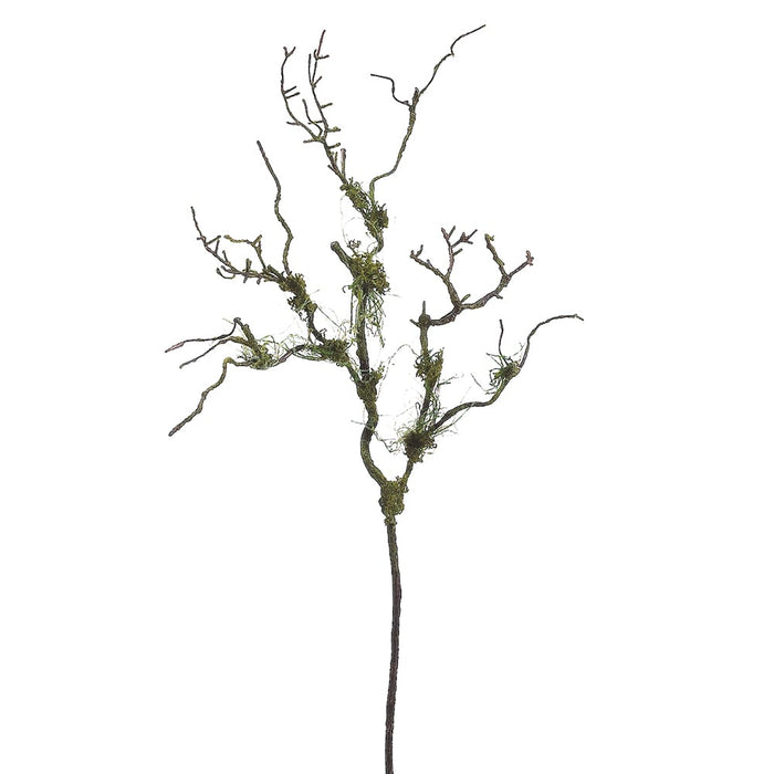 36" Artificial Moss Twig Branch Stem -Green/Brown (pack of 6) - PSW422-GR/BR