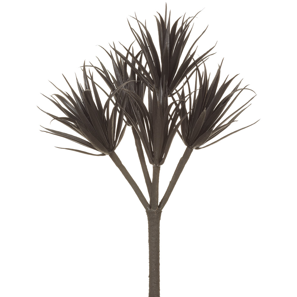 14" Mini Artificial Yucca Leaf Stem -Black (pack of 6) - PSY397-BK
