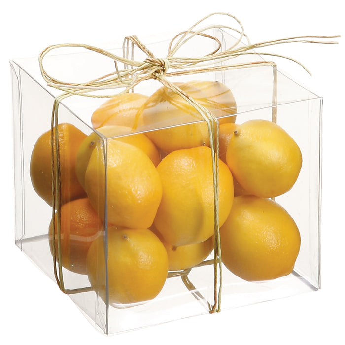 4"Hx4"Wx4"L Artificial Boxed Assorted Lemon -Yellow (pack of 12) - VAP736-YE