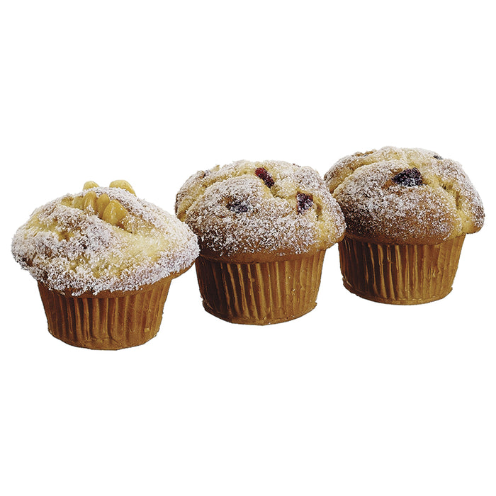 3" Artificial Mixed Nuts & Berry Muffin -Brown (pack of 12) - VTC040-BR