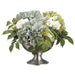 12"Hx17"W Hydrangea, Ranunculus & Sedum Silk Flower Arrangement -Blue/Gray - WF9010-BL/GR