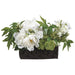 12"Hx19"W Mixed Lilac & Peony Silk Flower Arrangement -White/Green - WF9127-WH/GR