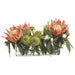 13"Hx24"W Protea & Eucalyptus Silk Flower Arrangement -Orange/Green - WF9812-OR/GR