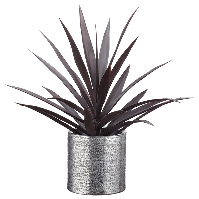29" Yucca Silk Plant w/Aluminum Planter -Purple - WP8000-PU