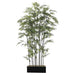 7' Bamboo Wall Divider Silk Tree w/Planter -Green/Black - WT4357-GR/BK