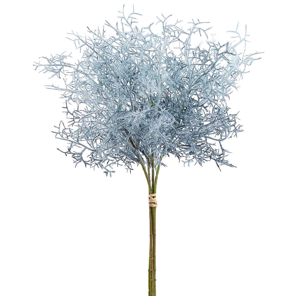 14.5" Flocked Artificial Grass Stem Bundle -Blue (pack of 12) - XAB541-BL