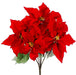 19" Outdoor Water Resistant Artificial Poinsettia Flower Bush -Red (pack of 12) - XPO190-RE