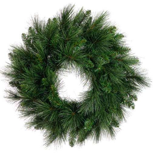 24" Artificial Long Needle Pine Hanging Wreath -Green (pack of 4) - YWN624-GR