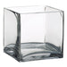 6"Hx6"W Square Glass Vase -Clear - ZAC152-CW