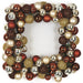 24" Artificial Mixed Plastic Ball Square-Shaped Hanging Wreath -Gold/Brown - A151916