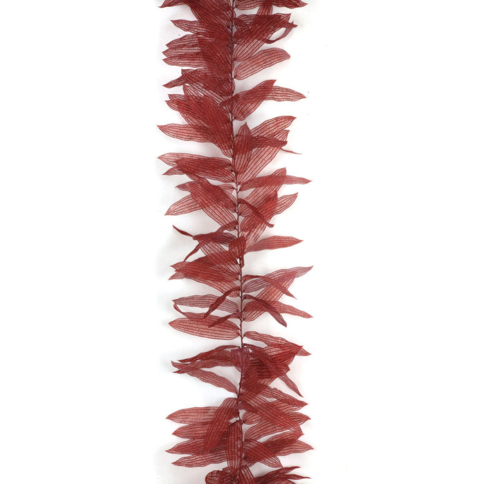 9' UV-Proof Outdoor Artificial Lace Leaf Garland -Rust/Red (pack of 2) - A330R/RD