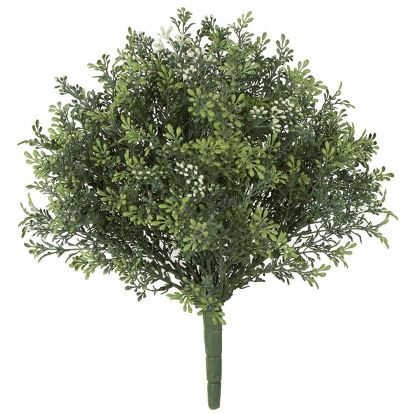14.5" IFR Artificial Plastic Meliaceae Cluster Flower Bush -Green/White (pack of 12) - AR123150
