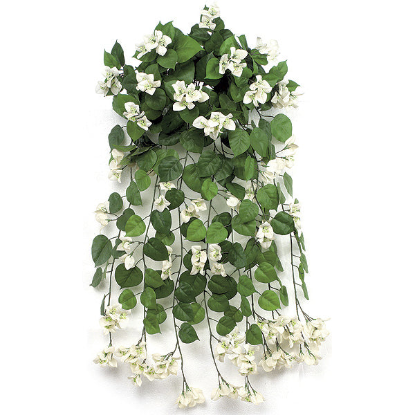 36" IFR Artificial Hanging Bougainvillea Flower Bush -White (pack of 2) - PR173-W