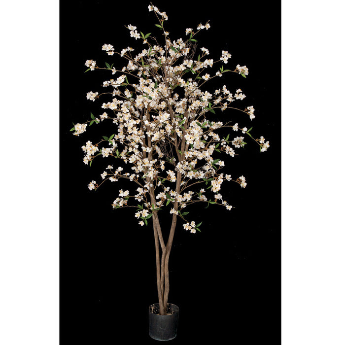 5'6" Cherry Blossom Flower Silk Tree w/Pot -Cream/White - W15001-0
