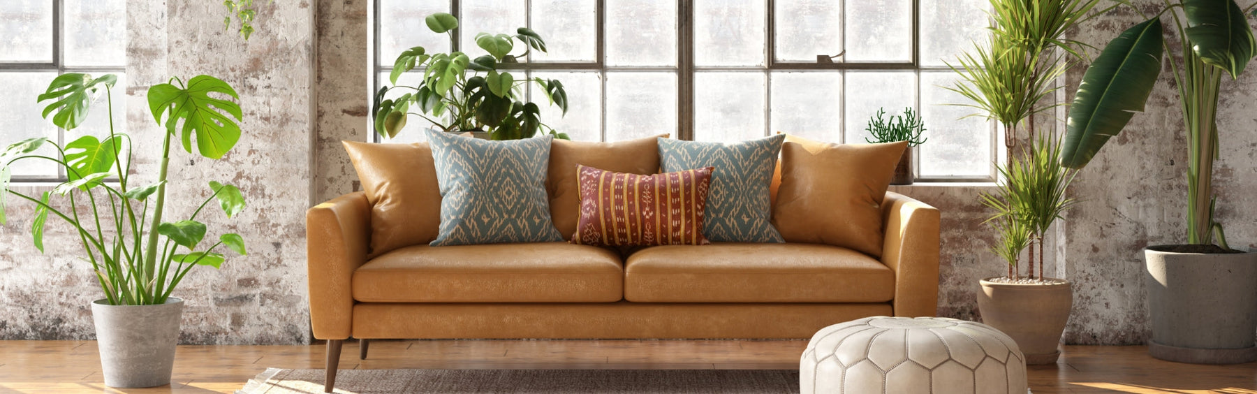 Artificial Scandinavian plants in minimalist décor