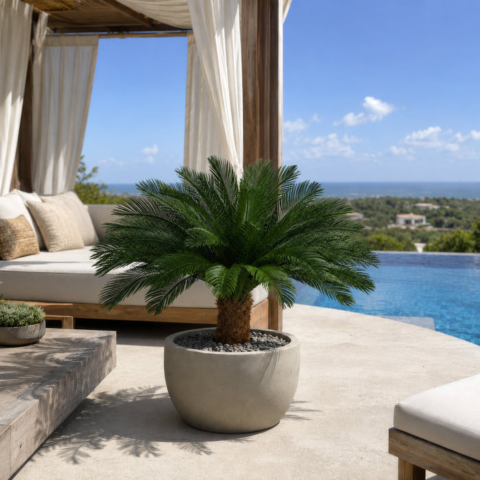 44"Hx68" Custom-Made Outdoor UV-Proof Artificial Sago Cycas Cluster Palm -36 Fronds -Green - A0085