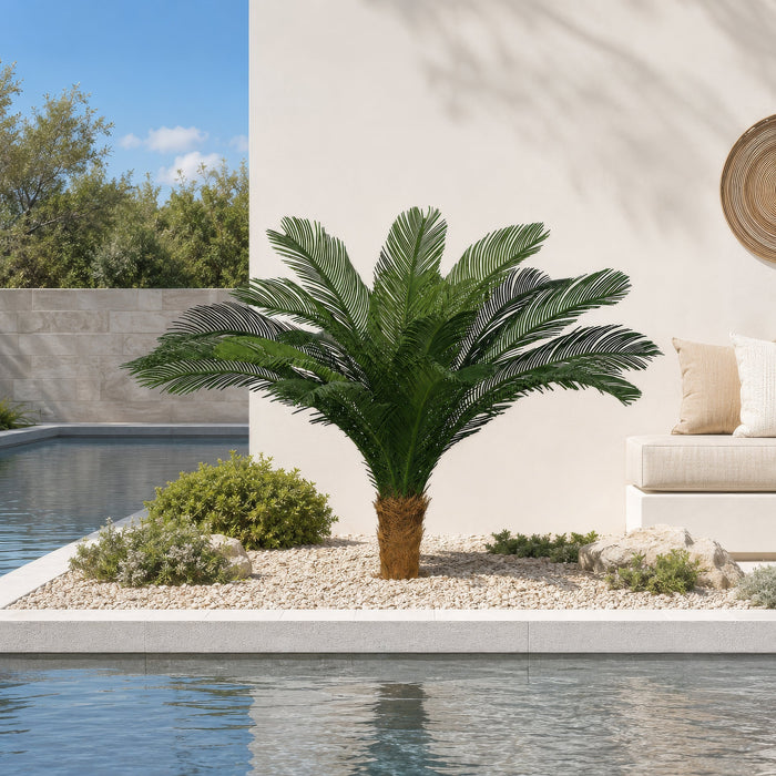 44"Hx68" Custom-Made Outdoor UV-Proof Artificial Sago Cycas Cluster Palm -18 Fronds -Green - A0088