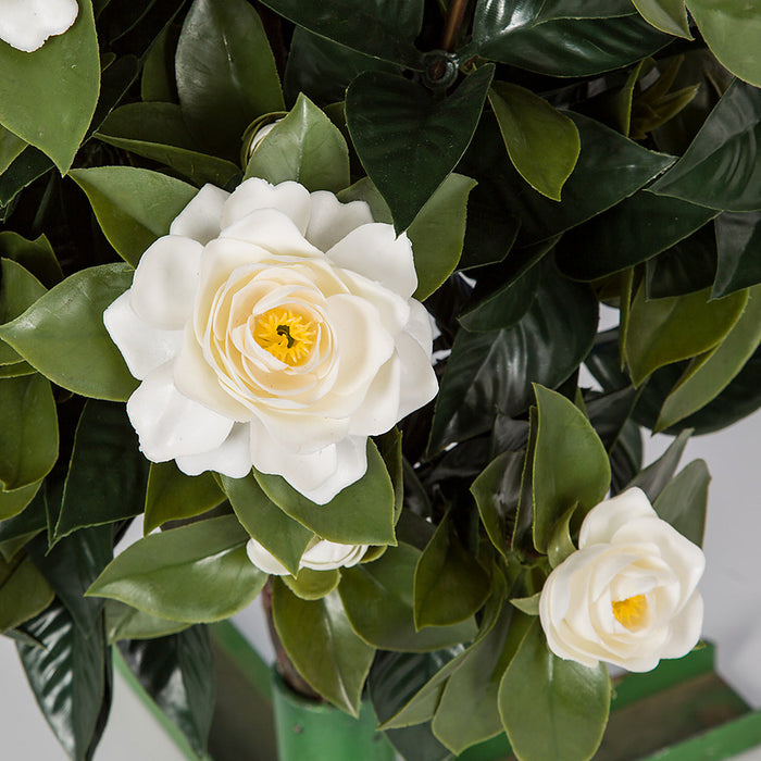19" Outdoor UV-Proof Artificial Gardenia Flower Bush -White (Pack of 6) - A0680