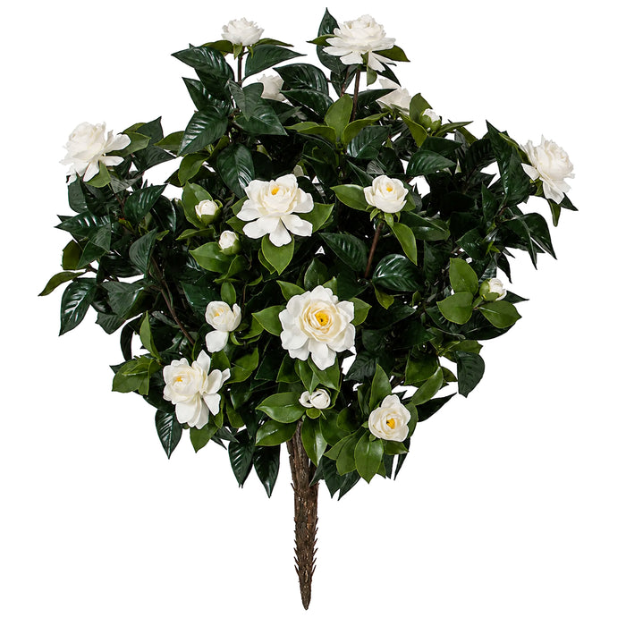 28" Outdoor UV-Proof Artificial Gardenia Flower Bush -White (Pack of 2) - A073-W