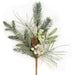 15" Frosted Mixed Greenery & Berry Artificial Stem -Green/White (pack of 12) - A101765