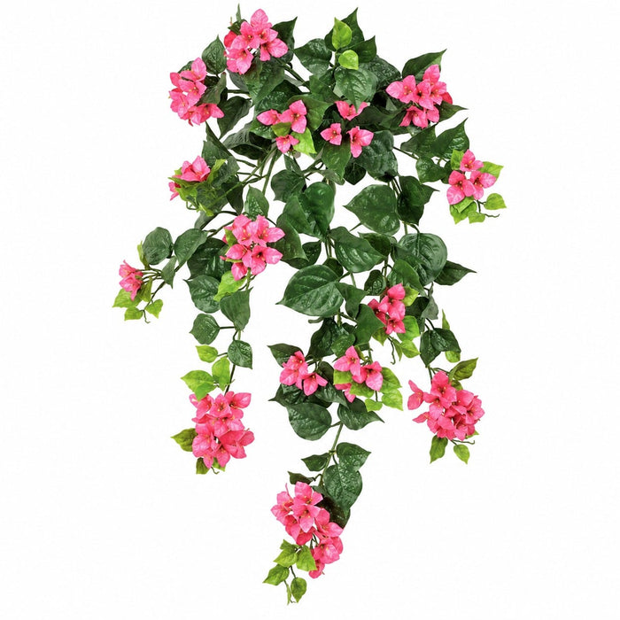 36" Outdoor UV-Proof Artificial Bougainvillea Flower Bush -Fuchsia (Pack of 4) - A-1020