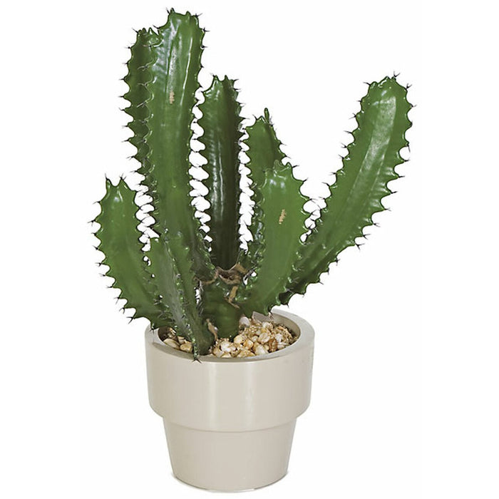 18" Finger Cactus Artificial Plant w/Ceramic Pot -Green - A110910