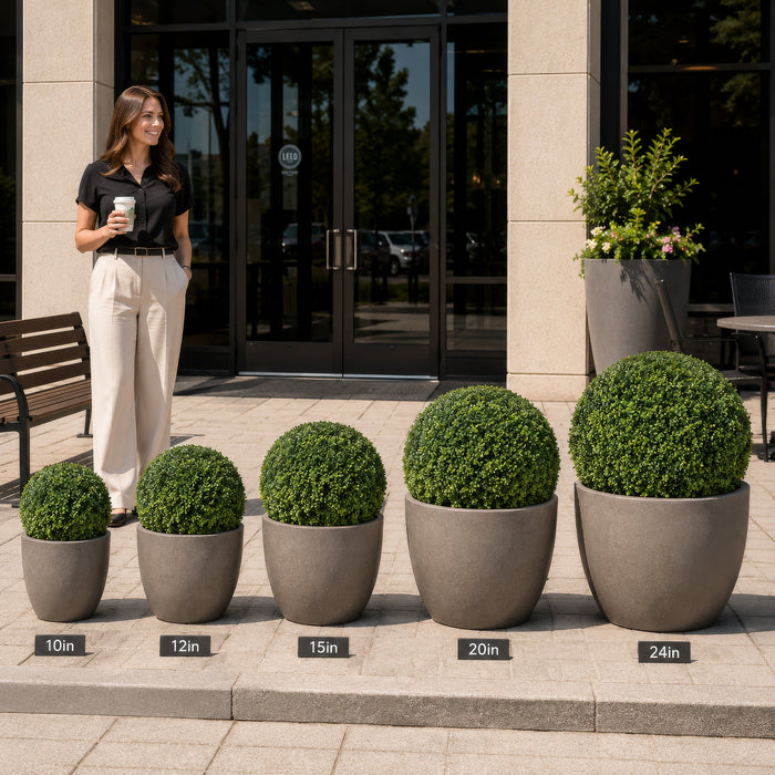24" Outdoor UV-Proof Artificial Boxwood Ball Topiary -Green - A144324