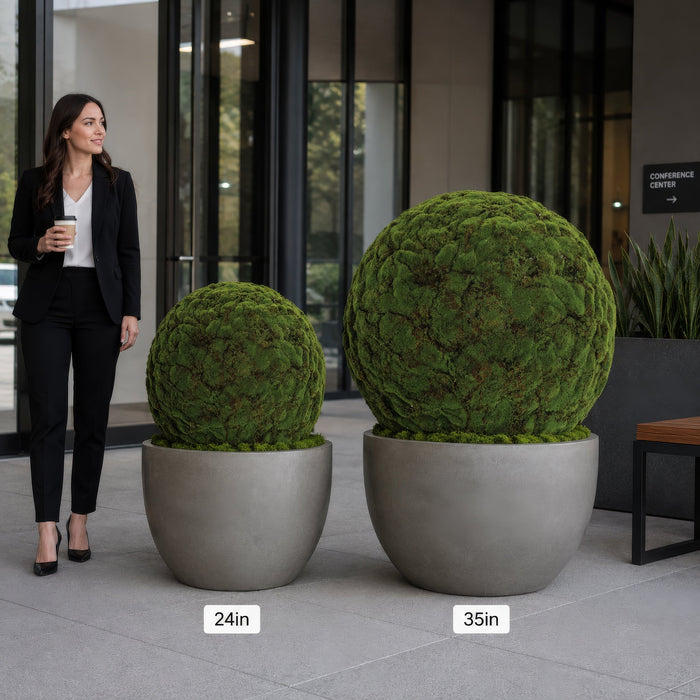 35" Moss Ball-Shaped Artificial Foam Topiary -Green - A161875