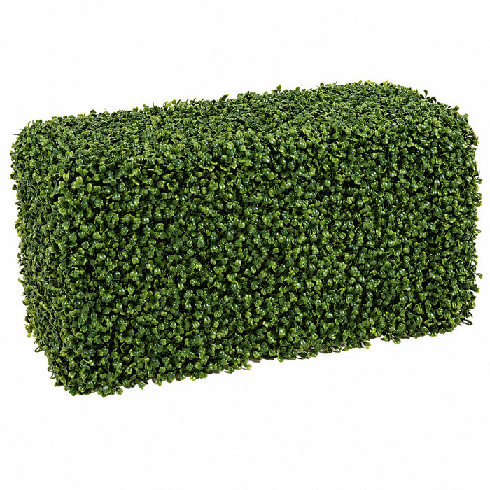 12"Hx24"Wx12"D Outdoor UV-Proof Artificial Boxwood Topiary Hedge -2 Tone Green - A135630