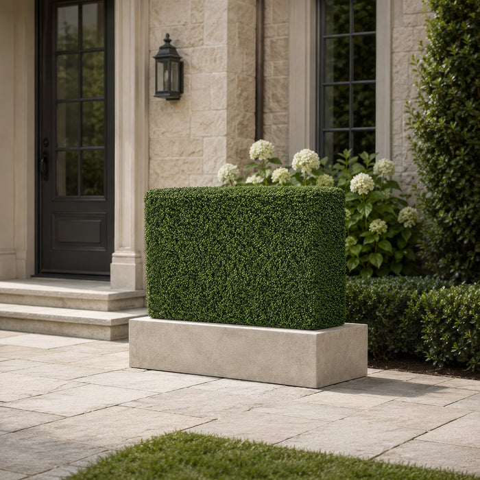 30"Hx36"Wx12"D Outdoor UV-Proof Artificial Boxwood Topiary Hedge -2 Tone Green - A135640