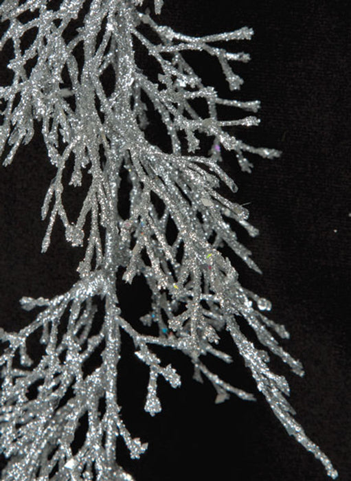6' Glittered Artificial Coral Garland -Silver (Pack of 12) - A-141145