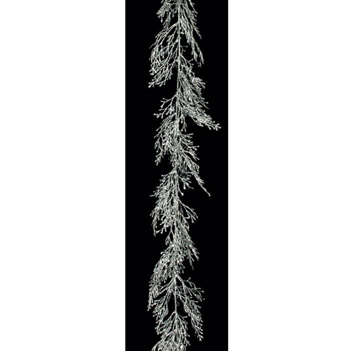6' Glittered Artificial Coral Garland -Silver (Pack of 12) - A-141145