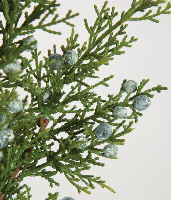 30" Artificial Juniper & Frosted Berry Stem -Green/Blue (Pack of 12) - A-142030