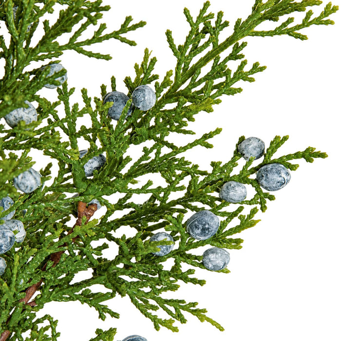 30" Artificial Juniper & Frosted Berry Stem -Green/Blue (Pack of 12) - A-142030